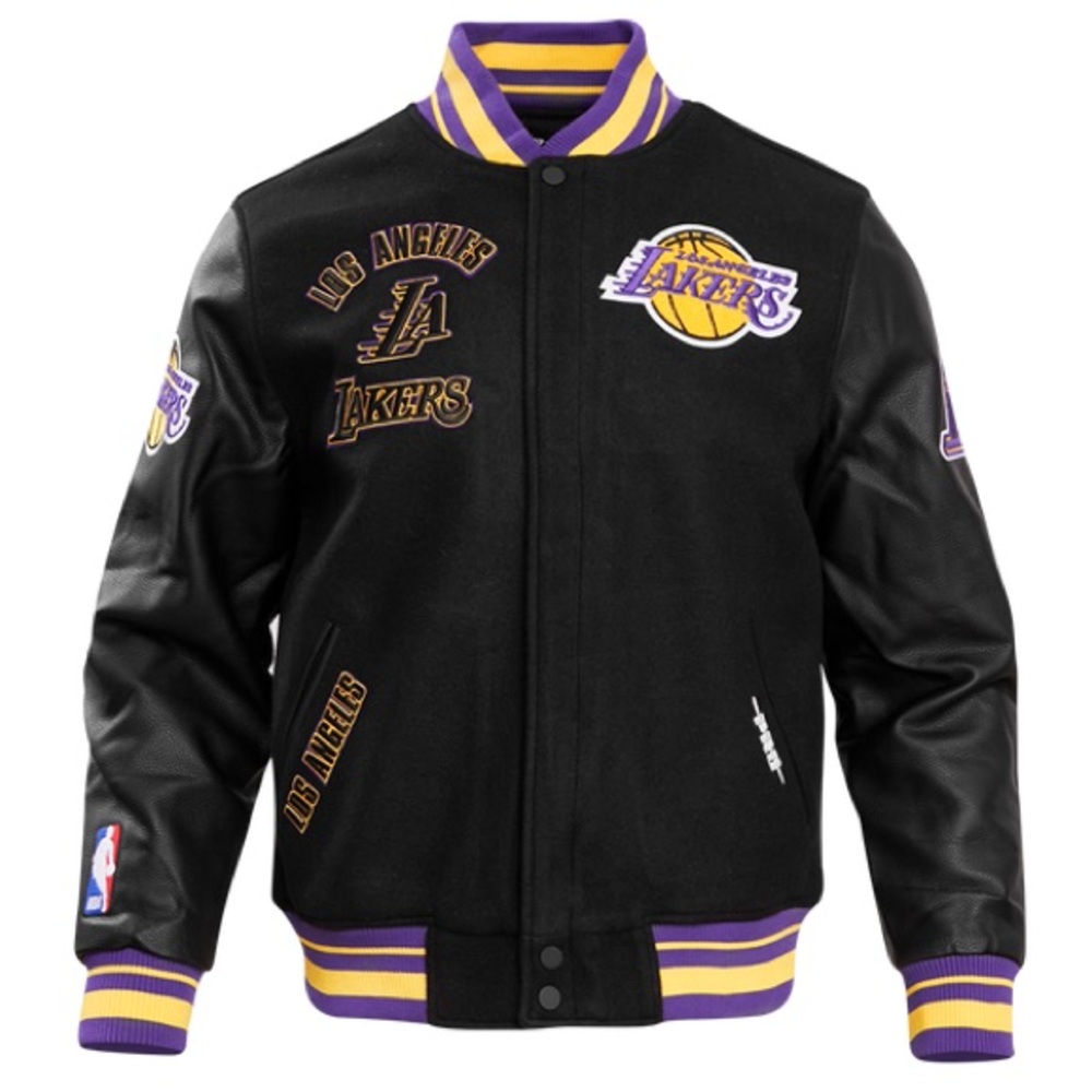 Lakers Black and Purple Varsity Jacket
